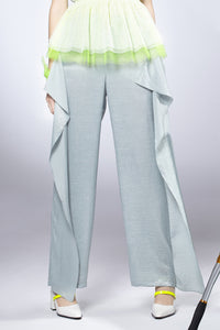 Drapery Ruffle Wide-leg Pants