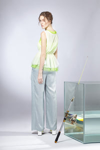 Drapery Ruffle Wide-leg Pants