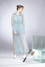 Load image into Gallery viewer, Pearl Button Sheer Jumpsuit
