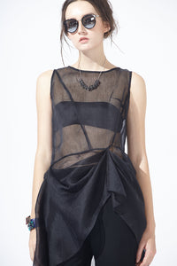 See-through Ruffle Tunic