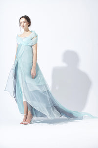 Silk Organza Evening Dress